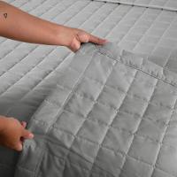Kit Cobre Leito Colcha Dual Solteiro 2 Peças Matelado Dupla Face Liso Cinza 100% Poliéster - 3