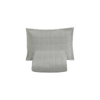 Kit Cobre Leito Colcha Dual Solteiro 2 Peças Matelado Dupla Face Liso Cinza 100% Poliéster - 5