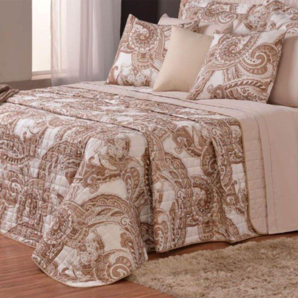 Kit Cobre Leito Colcha Tunes King 3 Peças Estampado 180 Fios Malaga 100% Poliéster - 1