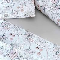 Jogo De Cama Lençol Maggy King 4 Peças Percale 200 Fios Estampado Protea Floral Cinza 80% Algodão - 20% Poliéster - 2