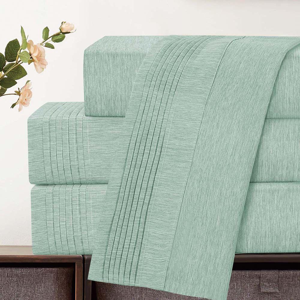 Jogo De Lençol Eudora Casal 4 Peças Micropercal 300 Fios Toque Algodão Verde 100% Poliéster - 2