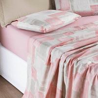 Jogo De Cama Lençol Maggy Queen 4 Peças Percale 200 Fios Estampado Quadri Rosa 80% Algodão - 20% Poliéster - 1