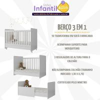 Quarto Infantil Completo Com Berço Americano 3 Em 1 Para Colchão 130x70cm Multimóveis Mp4345 Branco - 6