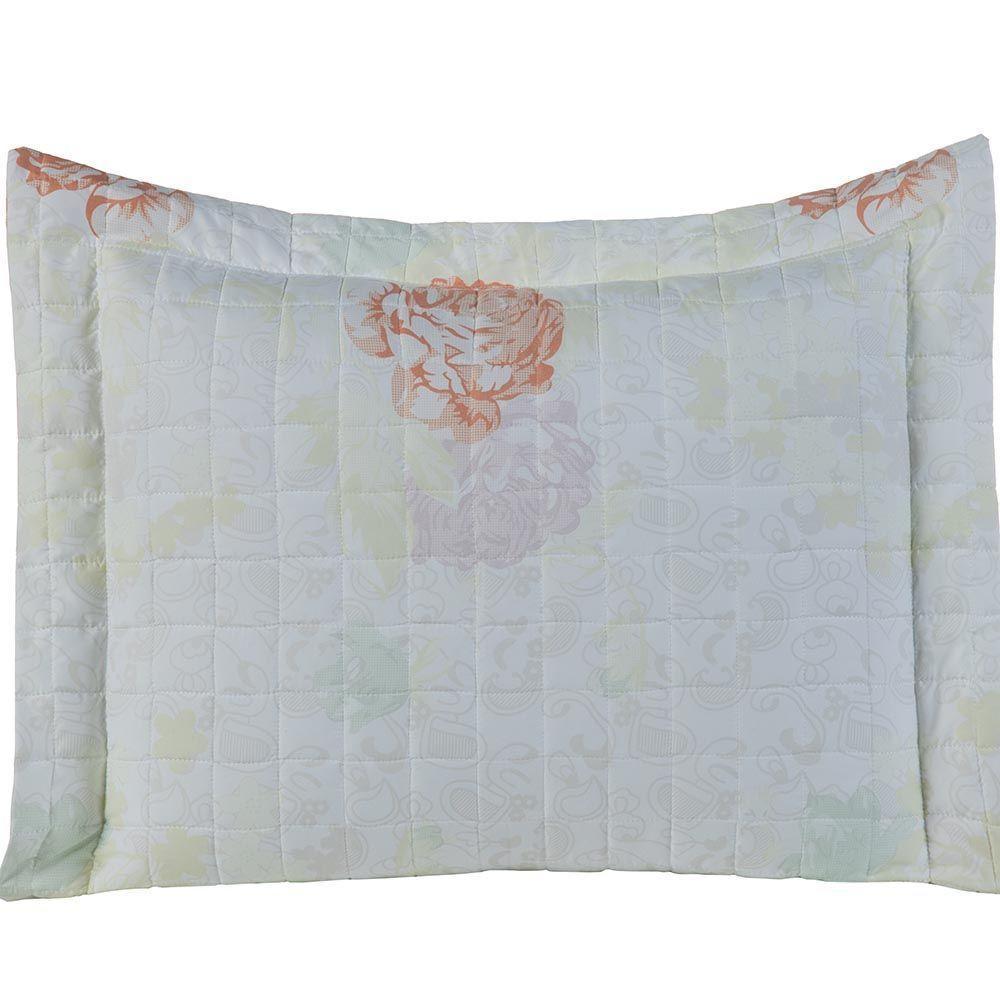 Kit Cobre Leito Colcha Tunes King 3 Peças Estampado 180 Fios Garden 100% Poliéster - 3