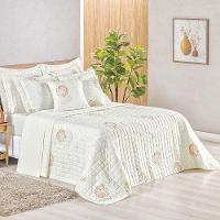 Kit Cobre Leito Colcha Tunes King 3 Peças Estampado 180 Fios Garden 100% Poliéster - 1