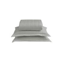 Kit Cobre Leito Colcha Dual King 3 Peças Matelado Dupla Face Liso Cinza 100% Poliéster - 5