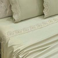 Jogo De Cama Lençol Bella Casal 4 Peças Micropercal 300 Fios Bordado Inglês Macio Bege 100% Poliéster - 2