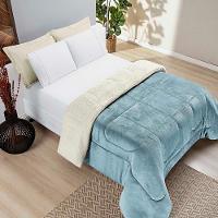 Coberdrom Diamond Casal King Sherpa Com Manta Flannel 01 Peça Azul Quartzo 100% Poliéster - 2