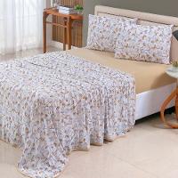 Jogo De Lençol Luar Casal 4 Peças Malha 100% Algodão Estampado Mostarda Cotton - 4
