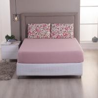 Jogo De Lençol Luar Queen 3 Peças Malha 100% Algodão Estampado Rose Floral - 2