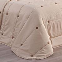 Kit Cobre Leito Colcha Splendore King 07 Peças Bordado Botão 200 Fios Avelã 100% Poliéster - 3