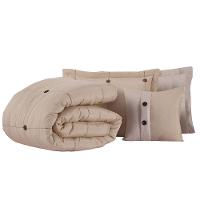 Kit Cobre Leito Colcha Splendore King 07 Peças Bordado Botão 200 Fios Avelã 100% Poliéster - 4