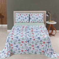 Jogo De Lençol Luar Casal 4 Peças Malha 100% Algodão Estampado Verde Birds - 2