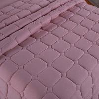 Kit Cobre Leito Colcha Minimal Casal 3 Peças Malha 100% Algodão Rose - 2