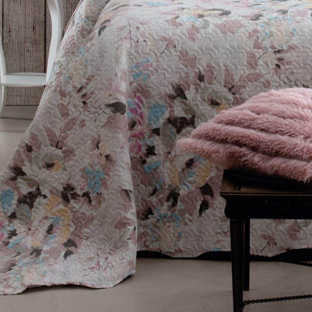 Kit Cobre Leito Colcha Daily Casal 3 Peças Dupla Face Estampado Floral Floral 6 100% Poliéster - 3