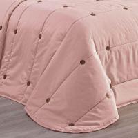 Kit Cobre Leito Colcha Splendore King 07 Peças Bordado Botão 200 Fios Rose 100% Poliéster - 3