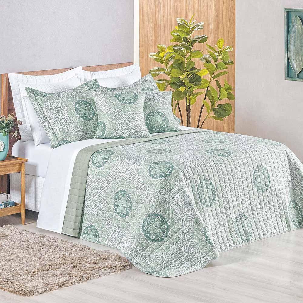 Kit Cobre Leito Colcha Tunes King 3 Peças Estampado 180 Fios Lotus 100% Poliéster - 1