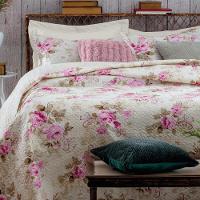 Kit Cobre Leito Colcha Daily Queen 3 Peças Dupla Face Estampado Floral Floral 5 100% Poliéster - 1