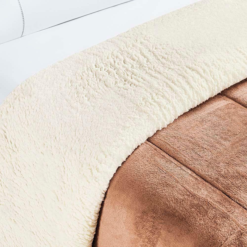 Coberdrom Diamond Solteiro Sherpa Com Manta Flannel 01 Peça Caramelo Apricot 100% Poliéster - 4