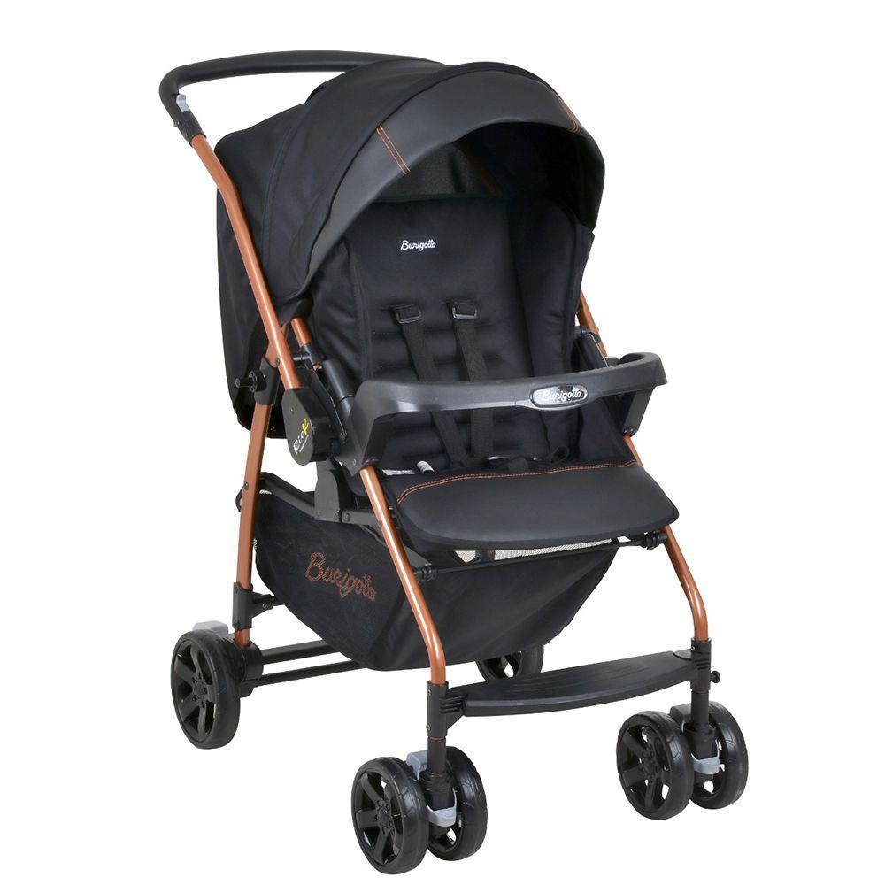 Travel System Burigotto Carrinho De Bebê Com Bebê Conforto Rio K + Touring Preto Com Cobre - 2