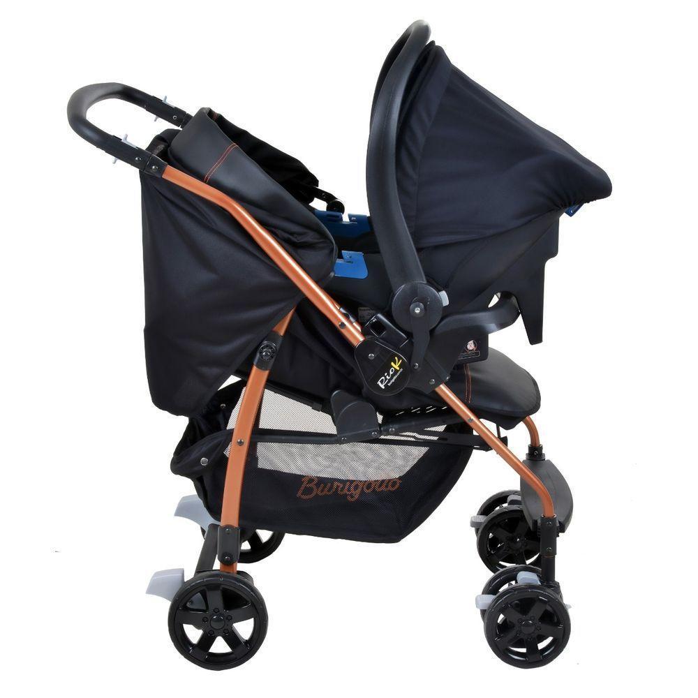 Travel System Burigotto Carrinho De Bebê Com Bebê Conforto Rio K + Touring Preto Com Cobre - 5
