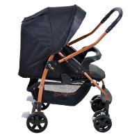 Travel System Burigotto Carrinho De Bebê Com Bebê Conforto Rio K + Touring Preto Com Cobre - 3