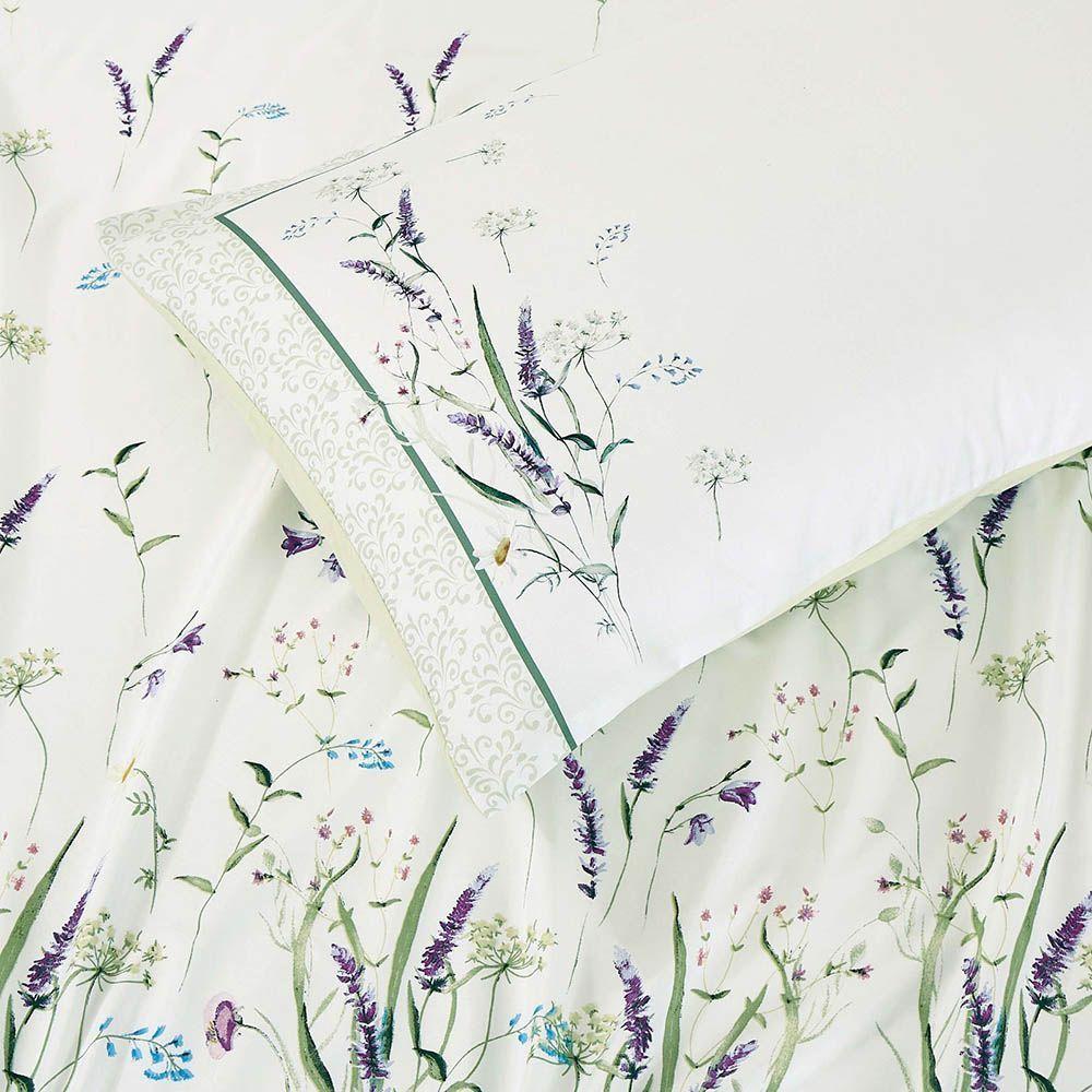 Jogo De Lençol Summer Queen 4 Peças Micropercal 300 Fios Estampado Floral Verde Lavanda 100% Poliéster - 2