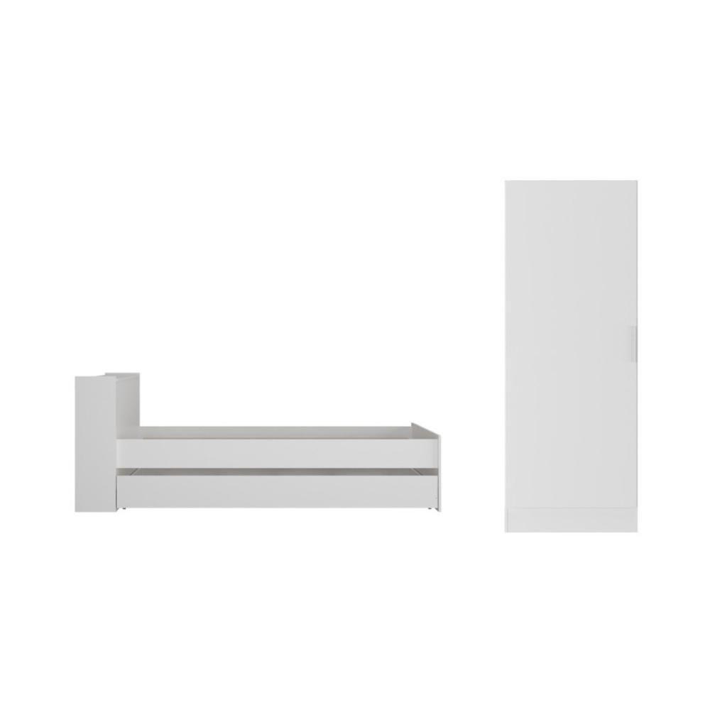 Bicama Com Colchões Inclusos Baú Embutido E Sapateira Multimóveis Mp4363 Branco - 4