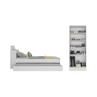 Bicama Com Colchões Inclusos Baú Embutido E Sapateira Multimóveis Mp4363 Branco - 3