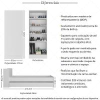 Bicama Com Colchões Inclusos Baú Embutido E Sapateira Multimóveis Mp4363 Branco - 6