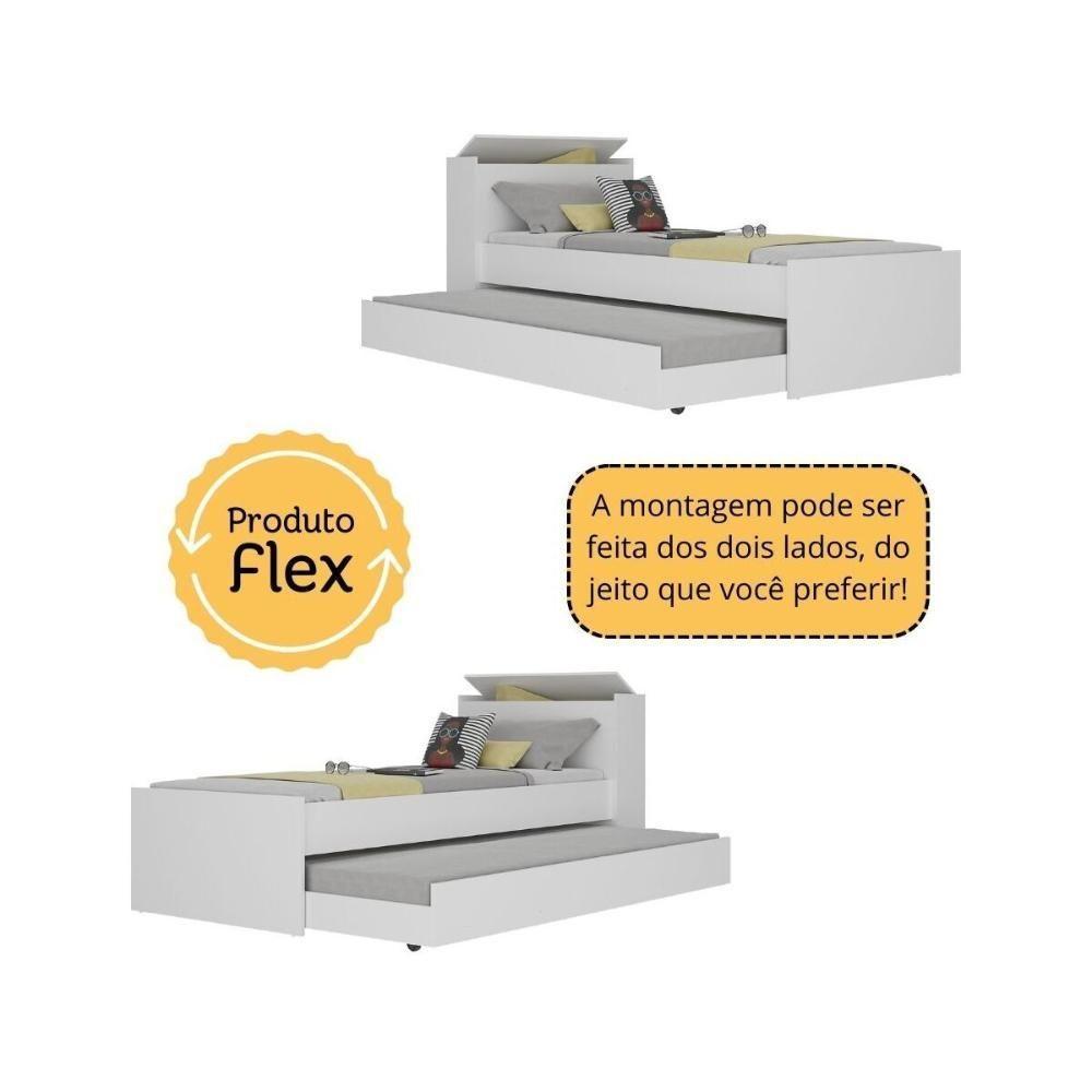 Bicama Para Colchão 78x188cm Com Baú Embutido E Escrivaninha Multimóveis Mp4368 Branco/madeirado - 4