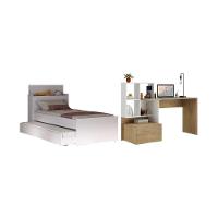 Bicama Para Colchão 78x188cm Com Baú Embutido E Escrivaninha Multimóveis Mp4368 Branco/madeirado - 2