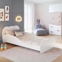 Cama De Solteiro 100% Mdf Com Colchão Incluso Multimóveis Mp4352 Branco - 1