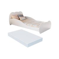 Cama De Solteiro 100% Mdf Com Colchão Incluso Multimóveis Mp4352 Branco - 2