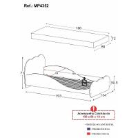 Cama De Solteiro 100% Mdf Com Colchão Incluso Multimóveis Mp4352 Branco - 6