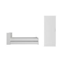 Bicama Para Colchão 78x188cm Com Baú Embutido E Sapateira Multimóveis Mp4362 Branco - 3