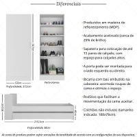 Bicama Para Colchão 78x188cm Com Baú Embutido E Sapateira Multimóveis Mp4362 Branco - 6