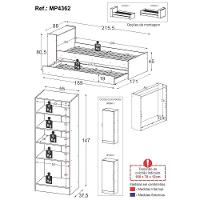 Bicama Para Colchão 78x188cm Com Baú Embutido E Sapateira Multimóveis Mp4362 Branco - 7