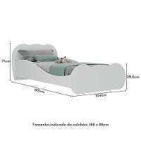Cama De Solteiro Para Colchão 88x188cm 100% Mdf Multimóveis Mp4351 Branco - 5