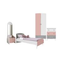 Quarto Infantil Completo Para Colchão 78x188cm Doçura Multimóveis Mp4376 Branco/cinza/rosa - 2