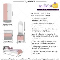 Quarto Infantil Completo Para Colchão 78x188cm Doçura Multimóveis Mp4376 Branco/cinza/rosa - 5