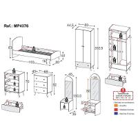 Quarto Infantil Completo Para Colchão 78x188cm Doçura Multimóveis Mp4376 Branco/cinza/rosa - 6