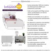 Kit 2 Camas Solteiro Para Colchão 88x188cm Com Mesa De Cabeceira 2 Portas Multimóveis Mp4374 Branco - 5