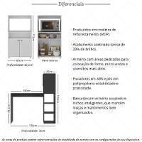 Balcão Para Forno E Micro-ondas 2 Portas E Bancada Com Armário Multimóveis Mp2253 Branco/preto - 5