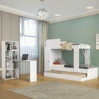 Treliche Para Colchão 78x188cm Com 1 Porta E Escrivaninha Multimóveis Mp4364 Branco - 1