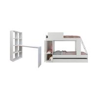 Treliche Para Colchão 78x188cm Com 1 Porta E Escrivaninha Multimóveis Mp4364 Branco - 3