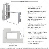 Treliche Para Colchão 78x188cm Com 1 Porta E Escrivaninha Multimóveis Mp4364 Branco - 5