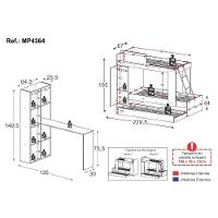 Treliche Para Colchão 78x188cm Com 1 Porta E Escrivaninha Multimóveis Mp4364 Branco - 7