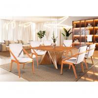 Sala De Jantar Quadrada Madeira Maciça 6 Cadeiras 1,40x1,40m Topázio - Harmonia Salas - 1