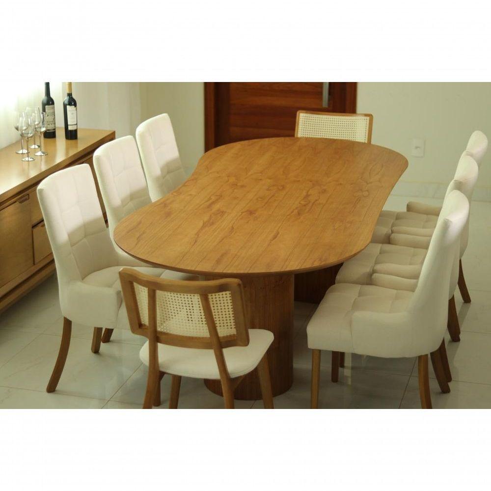 Sala De Jantar 2,40m Com 8 Cadeiras Zara - Requinte Salas - 1